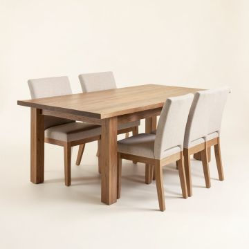 Alingtons 5 - Piece Rubberwood Dining Set (synthetic illustration; no displayed measurements)