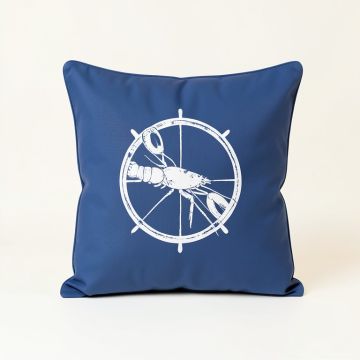 Connors Nautical Lobster And Ship Wheel Lumbar Pillow (synthetic illustration; no displayed measurements)