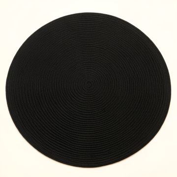 Ridge Arc Round Area Rug - Black (synthetic illustration; no displayed measurements)