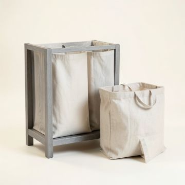 Holly Bridge Laundry Sorting Station With Plain Removable Bags - Gray (synthetic illustration; no displayed measurements)