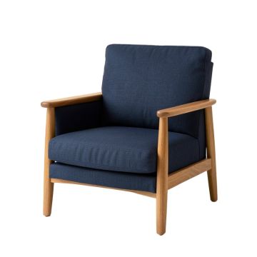 Field Branch Upholstered Armchair - Navy