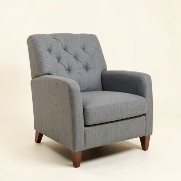 Ambry Tufted Linen Upholstered Parsons Chair In Gray (synthetic illustration; no displayed measurements)