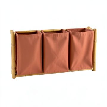Oak Crest Laundry Sorting Station With Plain Removable Bags - Terracotta (synthetic illustration; no displayed measurements)