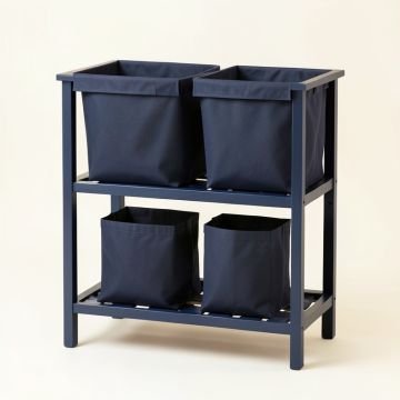 Linden Dale Laundry Sorting Station With Plain Removable Bags - Navy (synthetic illustration; no displayed measurements)