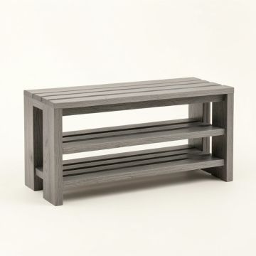 Laurel Edge Shoe Storage Bench - Gray (synthetic illustration; no displayed measurements)