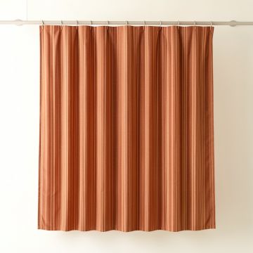Pine Arc Shower Curtain Hanging Flat From A Plain Rod - Terracotta (synthetic illustration; no displayed measurements)