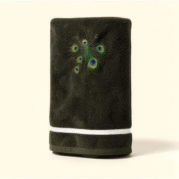 Addison Letter A Victorian With Peacock Hiding Hand Towel (synthetic illustration; no displayed measurements)
