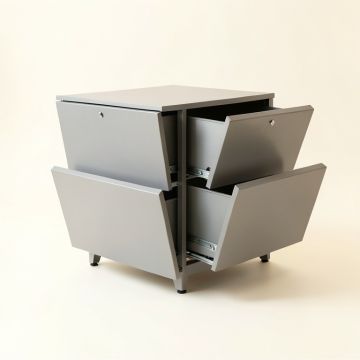 Field Brook Freestanding Pull-Out Hamper Cabinet - Gray (synthetic illustration; no displayed measurements)