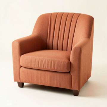 Lake Dale Upholstered Armchair - Terracotta (synthetic illustration; no displayed measurements)