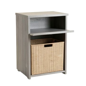 Moss Bridge Freestanding Pull-Out Hamper Cabinet - Gray