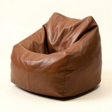 Large Faux Leather Bean Bag Cover (synthetic illustration; no displayed measurements)