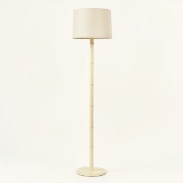 Flint Bridge Floor Lamp With A Plain Fabric Shade - Cream (synthetic illustration; no displayed measurements)