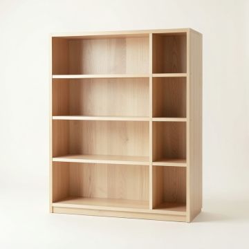 Pine Bend Freestanding Bookcase - Beige (synthetic illustration; no displayed measurements)