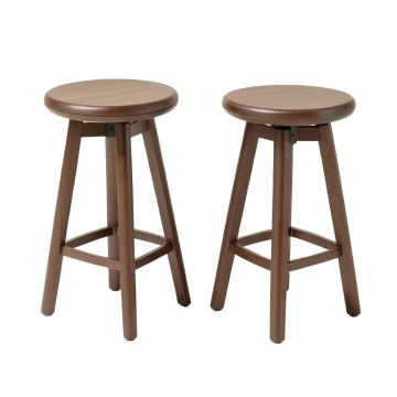2 Piece Outdoor Swivel High Bar Stools
