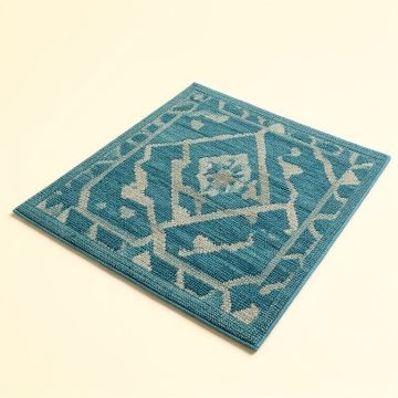 Camillei Geometric Hand Hooked Blue/Teal Indoor / Outdoor Area Rug (synthetic illustration; no displayed measurements)