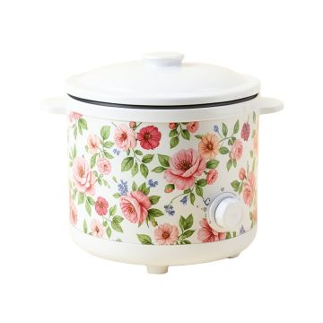 Narita 1.5 Qt . Electric Floral Patterned Slow Cooker