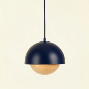 Clay Arc Pendant Light Suspended From One Plain Cable (synthetic illustration; no displayed measurements)