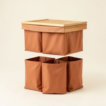 Heath Brook Laundry Sorting Station With Plain Removable Bags - Terracotta (synthetic illustration; no displayed measurements)