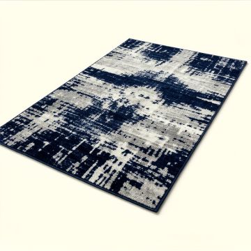 Mccampbell Abstract Navy Blue/White/Gray Area Rug (synthetic illustration; no displayed measurements)