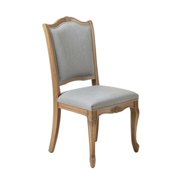 Nathalie Solid Wood Queen Anne Back Side Chair In Stone Grey