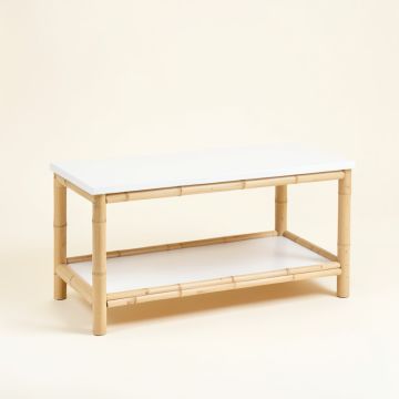 Oak Edge Indoor Bench - White (synthetic illustration; no displayed measurements)