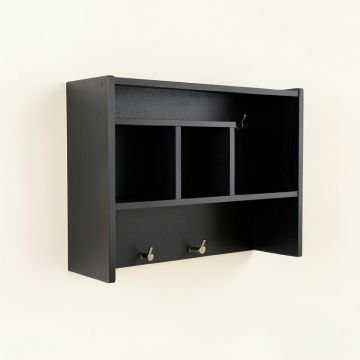 Clay Crossing Wall-Mounted Entryway Organizer Shelf - Black (synthetic illustration; no displayed measurements)