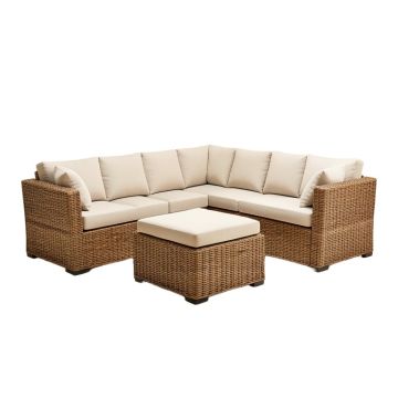 Diona 7 Piece Rattan Sectional Seating Group With Cushions