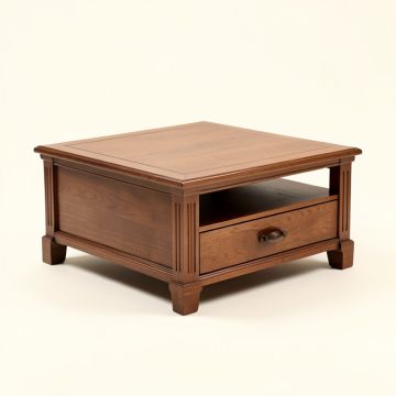 Regency Solid Wood Coffee Table With Storage (synthetic illustration; no displayed measurements)