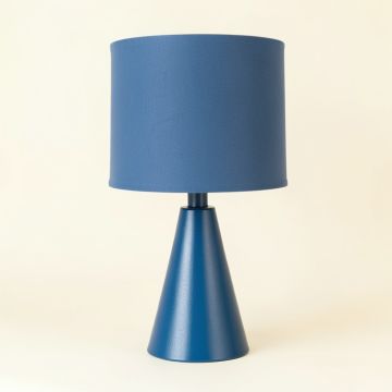 Elm Canyon Table Lamp With A Plain Fabric Shade - Blue (synthetic illustration; no displayed measurements)