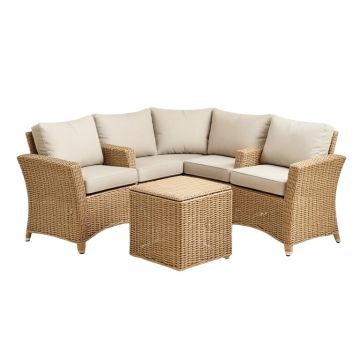Mclouth Outdoor Furniture 3 Piece Rattan Seating Group With Cushions