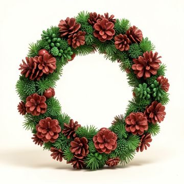 Twig And Birch Wood Pine Cone Wreath (synthetic illustration; no displayed measurements)