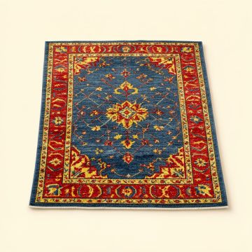 Splash Contemporary Power Loom Blue/Yellow/Red Rug (synthetic illustration; no displayed measurements)
