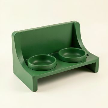 Bay Branch Pet Feeding Stand With Two Plain Empty Bowls - Green (synthetic illustration; no displayed measurements)