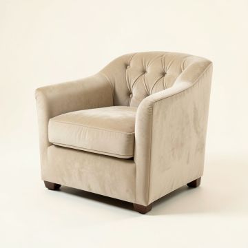 Ammanda Tufted Velvet Side Chair In Beige (synthetic illustration; no displayed measurements)