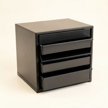 Alder Bridge Small-Parts Storage Drawer Cabinet - Black (synthetic illustration; no displayed measurements)