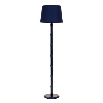 Oak Brook Floor Lamp With A Plain Fabric Shade - Navy
