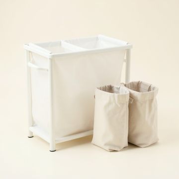 Flint Crossing Laundry Sorting Station With Plain Removable Bags - White (synthetic illustration; no displayed measurements)