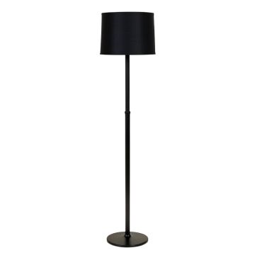 Lake Dale Floor Lamp With A Plain Fabric Shade - Black