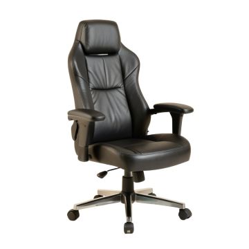 Faux Leather Swivel Desk Chair with Arms