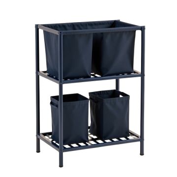 Summit Arc Laundry Sorting Station With Plain Removable Bags - Navy
