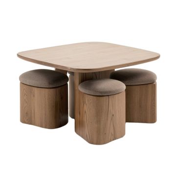 Landaverde Coffee Table With Nested Stools