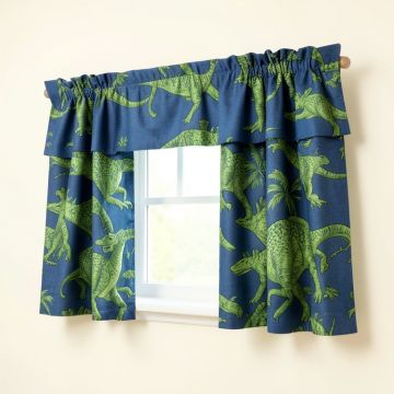 Mod Dinosaur 54 '' Window Valance (synthetic illustration; no displayed measurements)