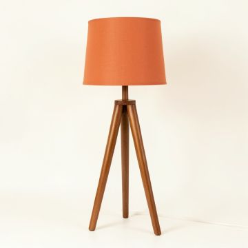 Meadow Arc Floor Lamp With A Plain Fabric Shade - Terracotta (synthetic illustration; no displayed measurements)
