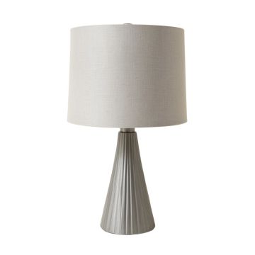 Vale Canyon Table Lamp With A Plain Fabric Shade - Gray