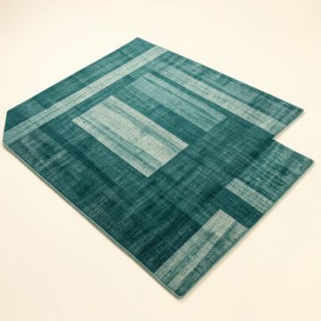 Agnus Striped Teal Indoor / Outdoor Area Rug (synthetic illustration; no displayed measurements)