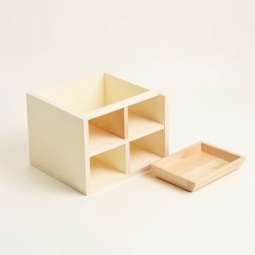 Linden Bluff Empty Coffee-Station Organizer - Cream (synthetic illustration; no displayed measurements)