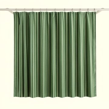 Rowan Bluff Shower Curtain Hanging Flat From A Plain Rod - Green (synthetic illustration; no displayed measurements)