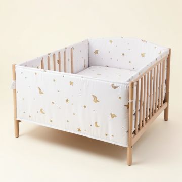 Rasmussen Moon And Star Teddy Bear Baby Nursery 5 Piece Crib Bedding Set (synthetic illustration; no displayed measurements)