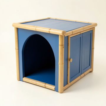 Bay Edge Empty Furniture-Style Litter Enclosure - Blue (synthetic illustration; no displayed measurements)