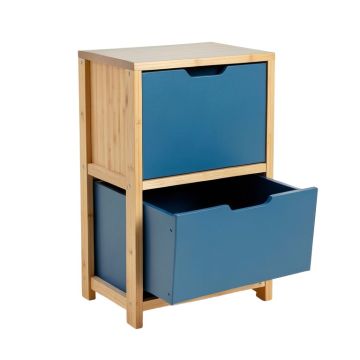 Slate Bridge Freestanding Pull-Out Hamper Cabinet - Blue